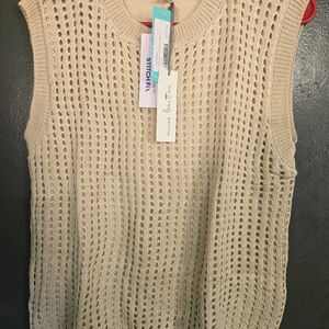Nine Britton Cream Knit Sleeveless Top